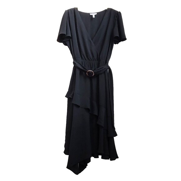 sofia by sofia vergara Dresses & Skirts - Sofia Jeans by Sofia Vergara Black Tiered Faux Wrap Dress